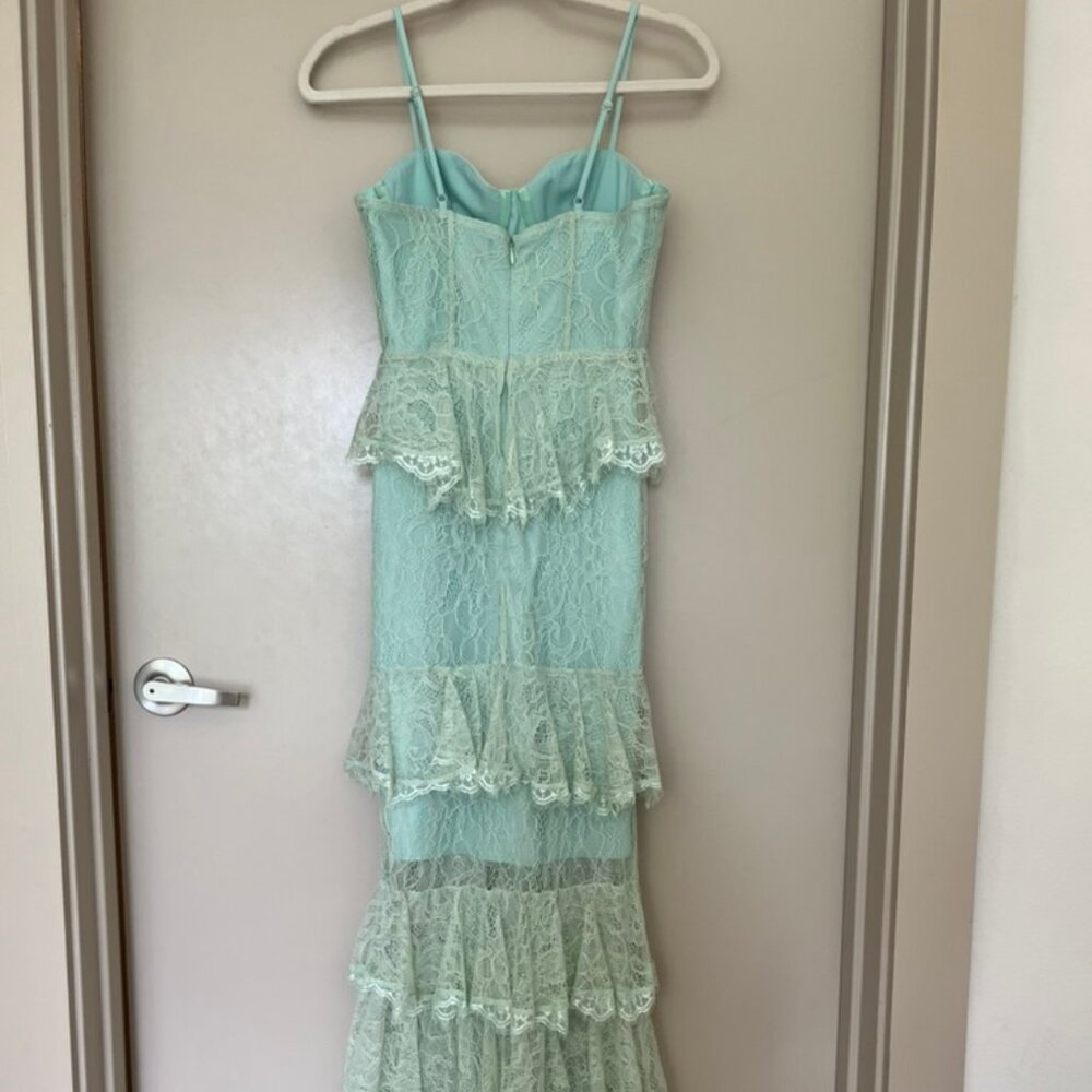 MAJORELLE Zelda Fitz Gown in Light Green - Picture 3 of 5